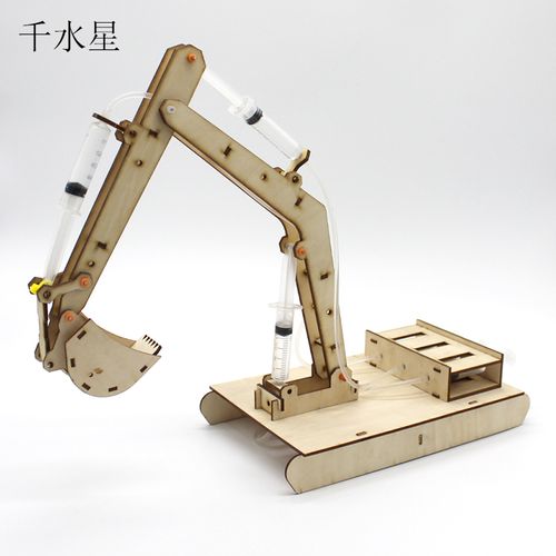 動手造一臺木質液壓挖掘機 兒童STEAM科學實驗玩具的完美之作